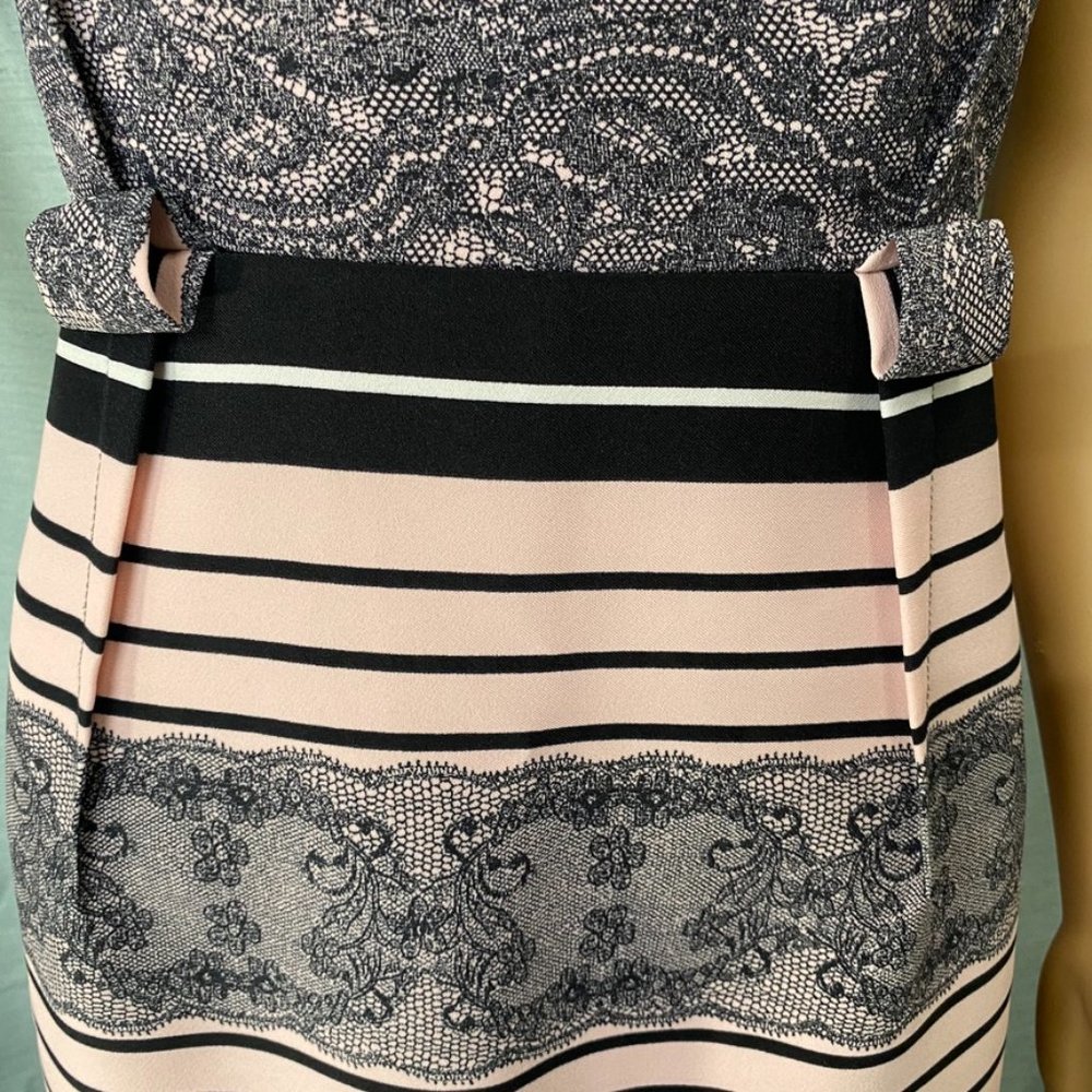 Maglia Empire Waist Pink & Black Lace Print - Picture 6 of 10